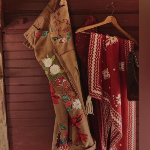 Free People We the Free Bright Time Craft Embroidered Pants MSRP $298 - Picture 3 of 16